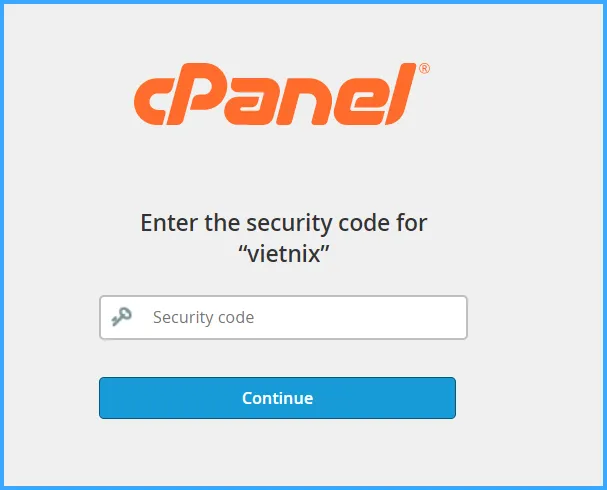 Hướng dẫn bật tính năng xác thực 2 yếu tố (2FA) trên cPanel 29 Nhập mã xác thực để đăng nhập
