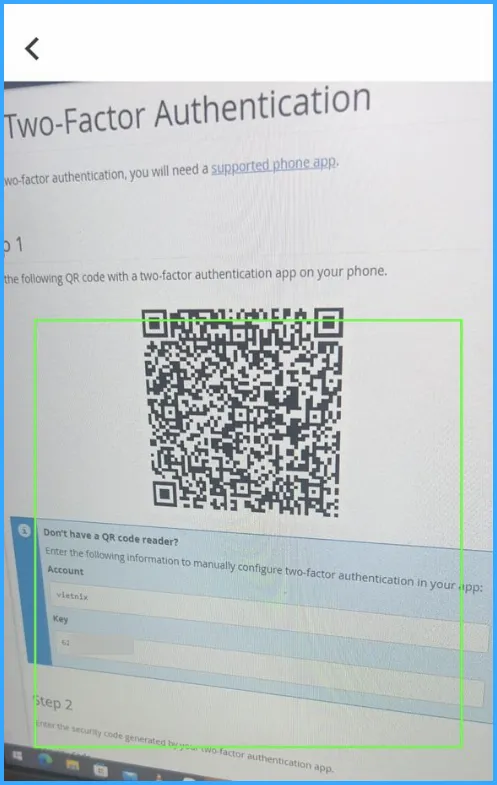 Hướng dẫn bật tính năng xác thực 2 yếu tố (2FA) trên cPanel 23 Quét mã QR