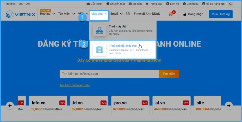 Chọn thuê chỗ đặt máy chủ