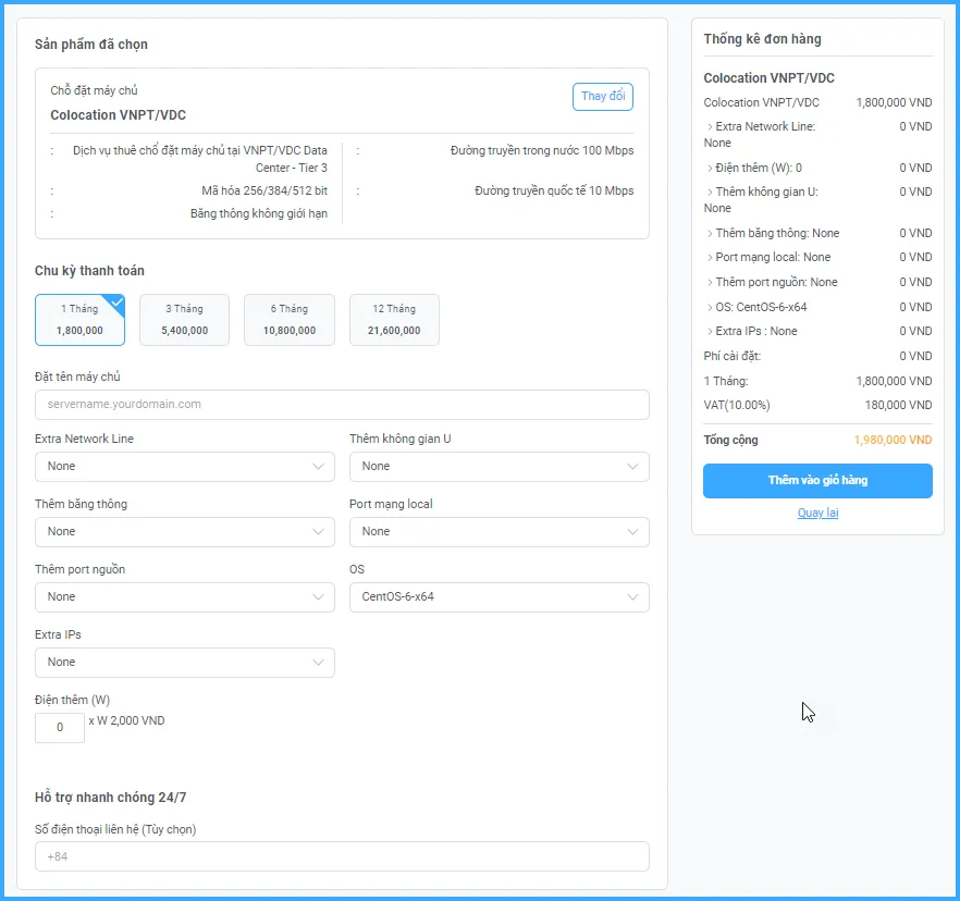 chọn chu kỳ thanh toán