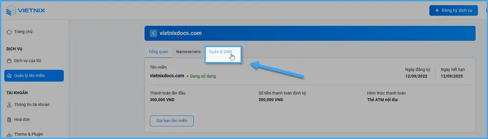 Chọn quản lý DNS