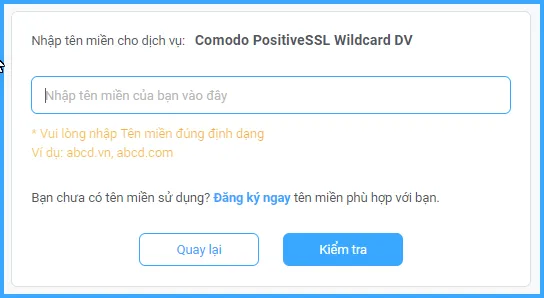 Bước 3 nhập tên miền