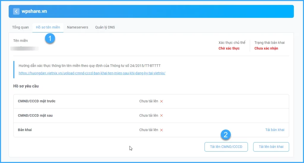 Tải lên CMND/CCCD