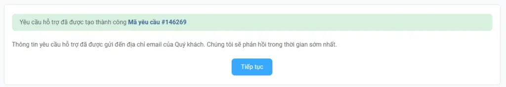 Đợi khoảng 10 phút để bộ phận Kinh doanh liên hệ và kích hoạt gói Hosting dùng thử