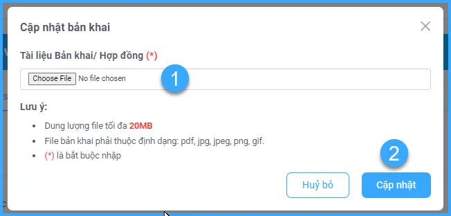 Tải bản khai lên