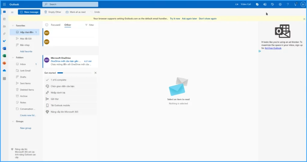 Truy cập vào Outlook