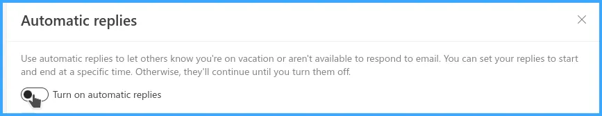 Bật Turn on automatic replies