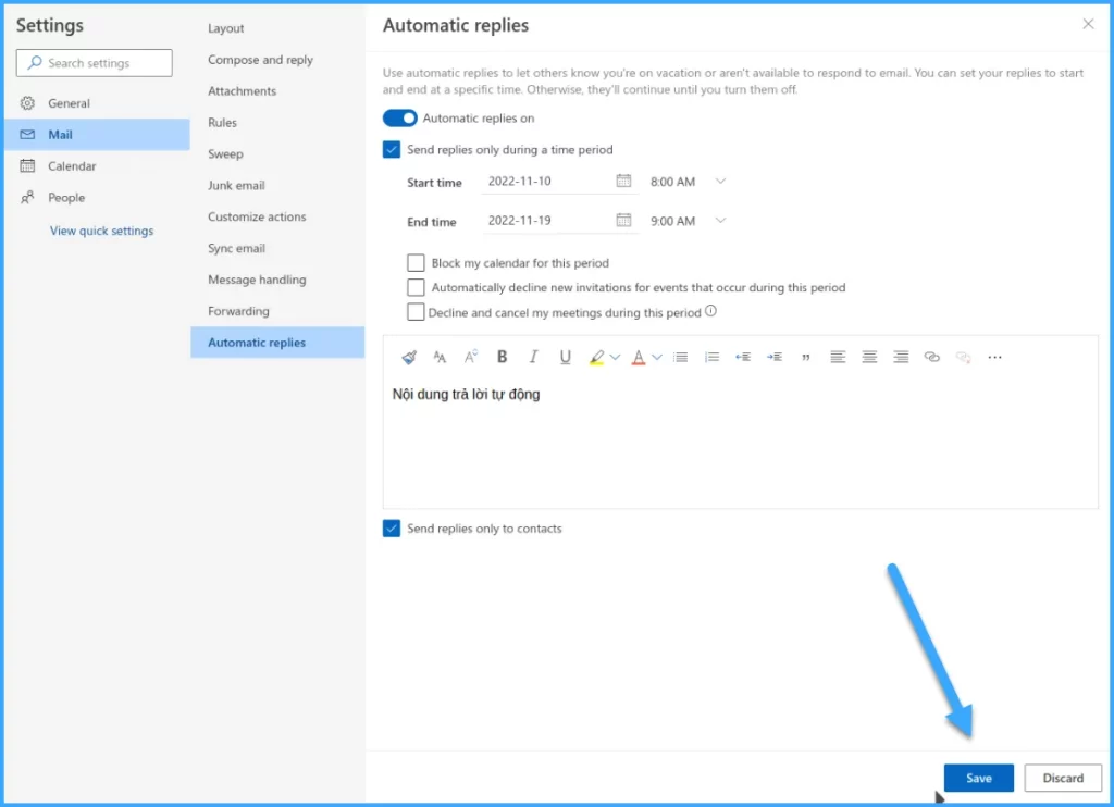 Nhấn Save để lưu thay đổi