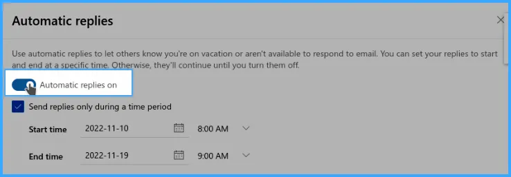 Hủy thư trả lời tự động