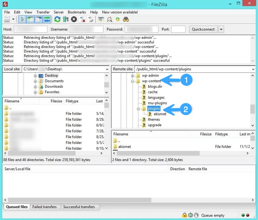 Truy cập vào server thông qua FTP Manager