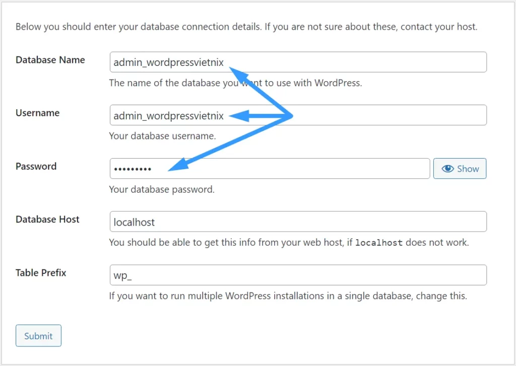 cài đặt WordPress trên DirectAdmin