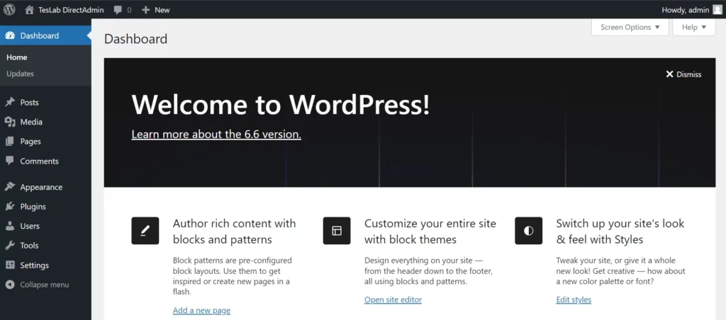 cài đặt WordPress trên DirectAdmin