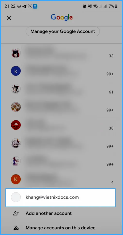 Đã cấu hình email thành công