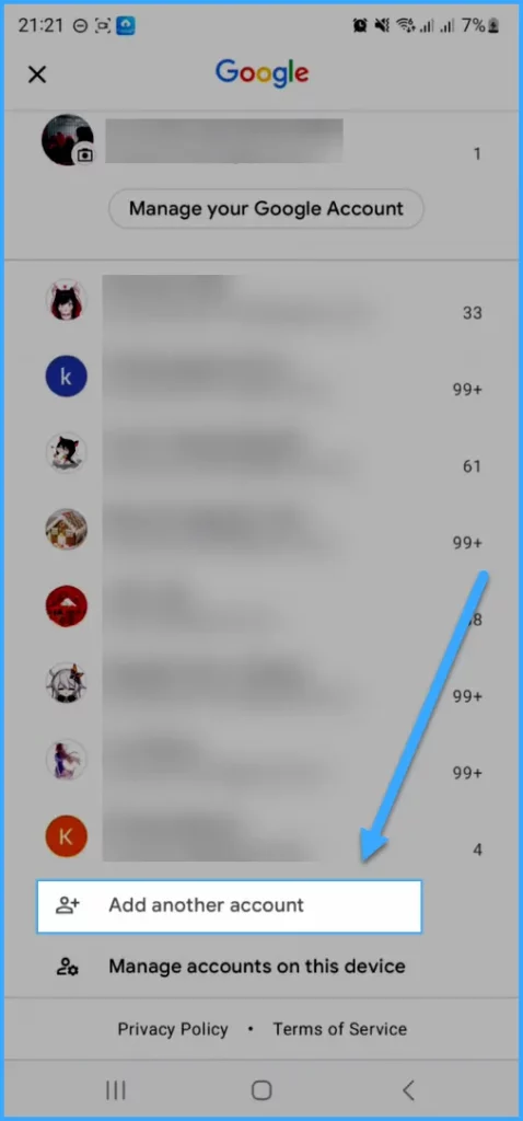 Chọn Add Another Account