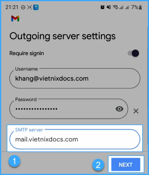 Cấu hình máy chủ đi
