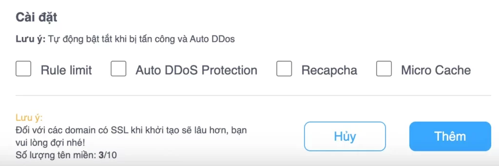 Tick chọn cài đặt phù hợp