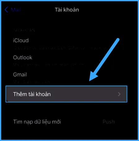 Chọn Thêm tài khoản