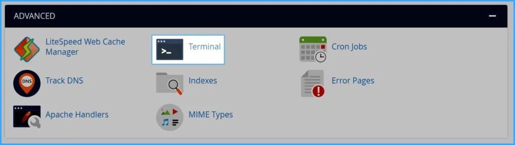 Hướng dẫn chi tiết cách chạy Nodejs trên hosting 19 Chọn Terminal