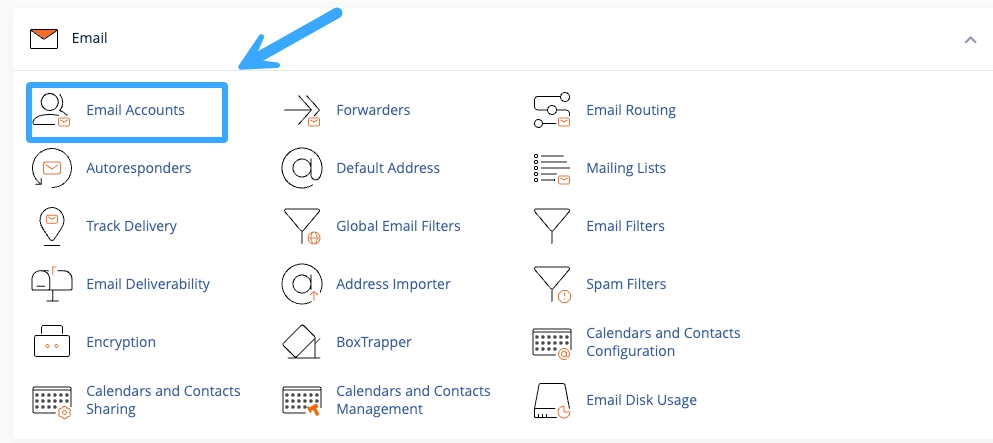 Chọn Email Accounts