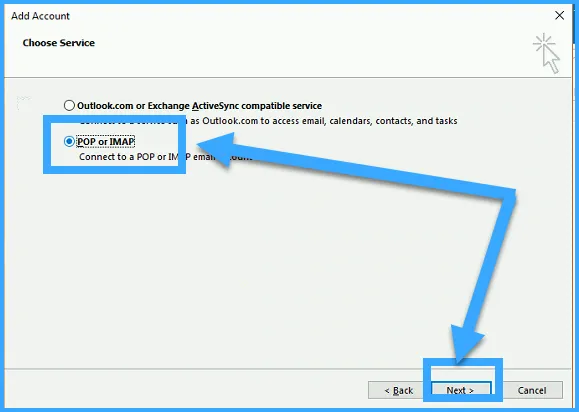 6 bước kết nối Outlook với Hosting tại Vietnix nhanh chóng 14 Chọn hình thức nhận email là qua POP or IMAP