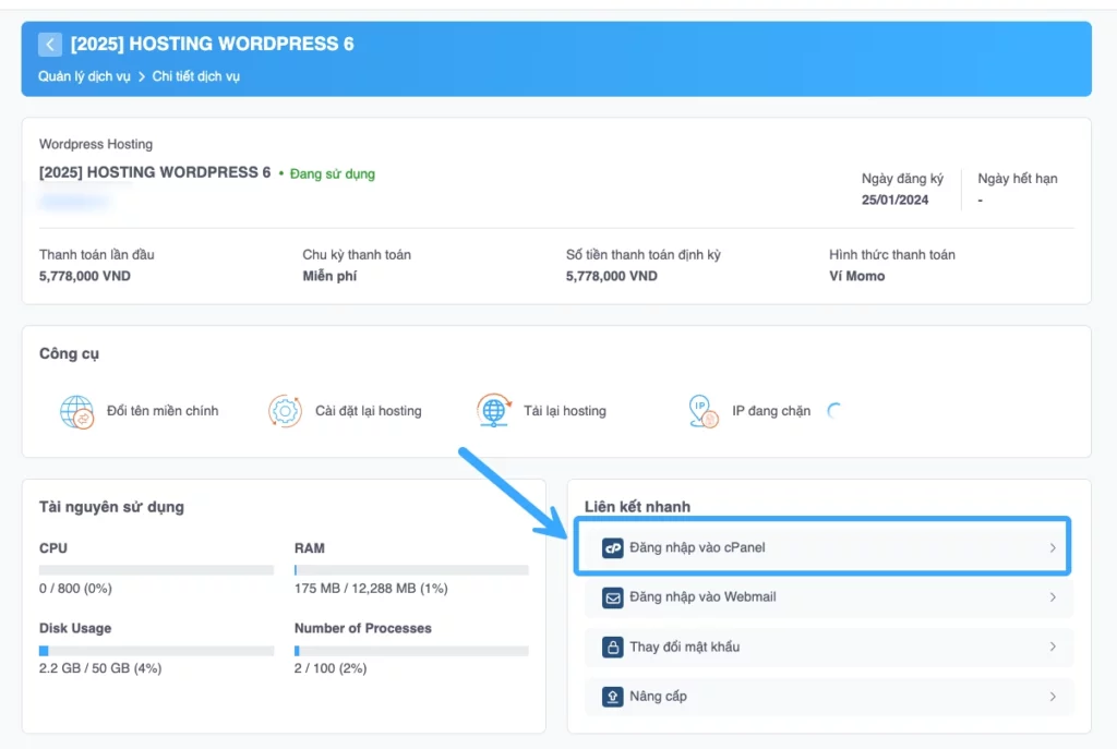 Hướng dẫn cách tạo Cron Jobs trên cPanel kèm ví dụ thực tế 19 Đăng nhập cPanel từ Portal Vietnix
