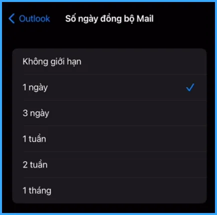 Chọn ngày đồng độ mail