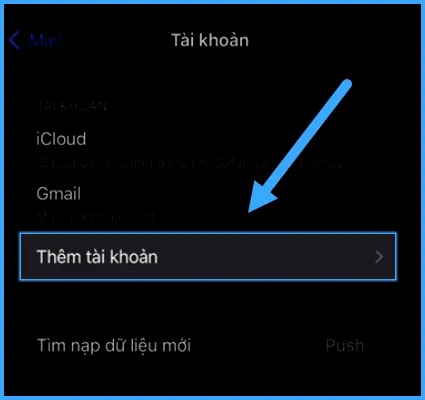 Chọn Thêm tài khoản