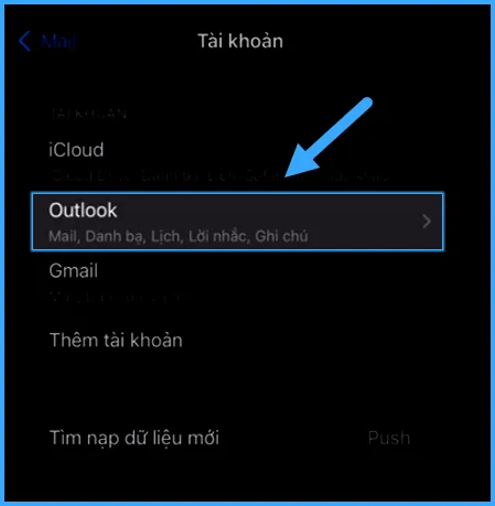 Chọn Outlook