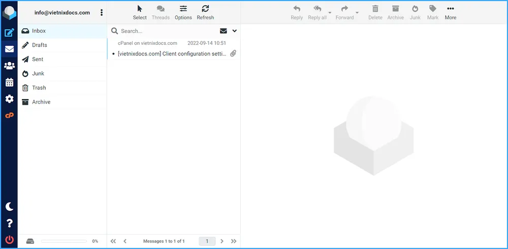 Đăng nhập Webmail thành công