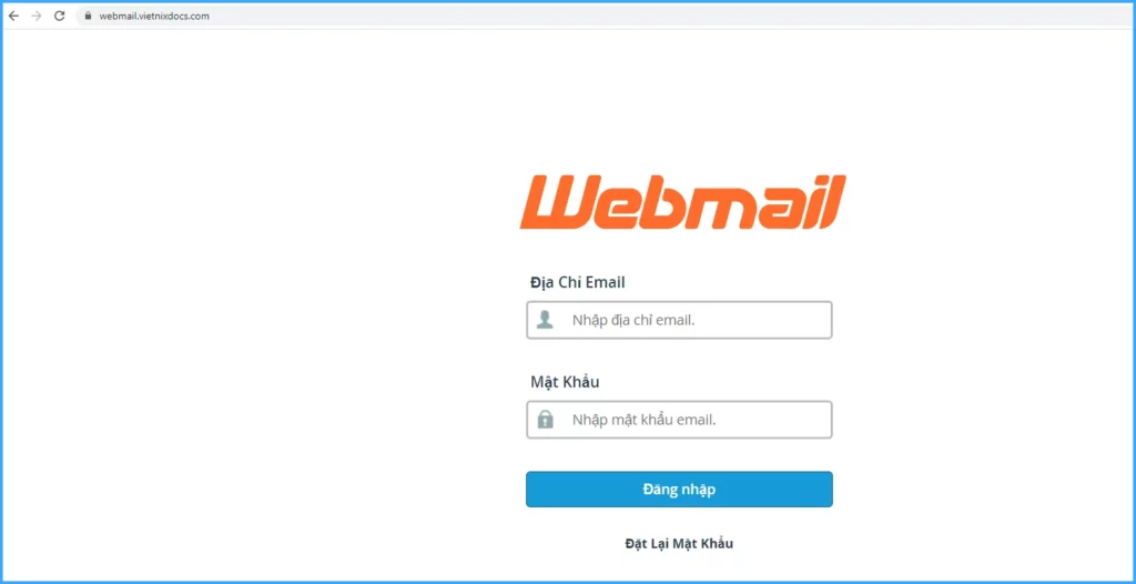 Truy cập bằng đường dẫn: webmail.domain 