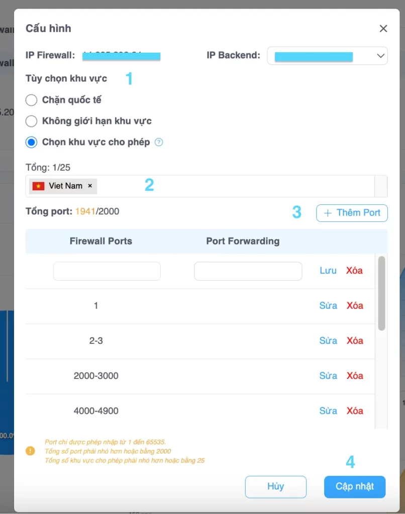 Thay đổi cấu hình