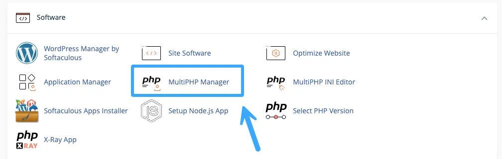 2 cách thay đổi phiên bản PHP trên cPanel nhanh chóng 29 Chọn MultiPHP Manager