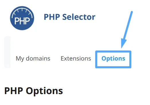 2 cách thay đổi phiên bản PHP trên cPanel nhanh chóng 27 Chọn tab Options để cấu hình PHP