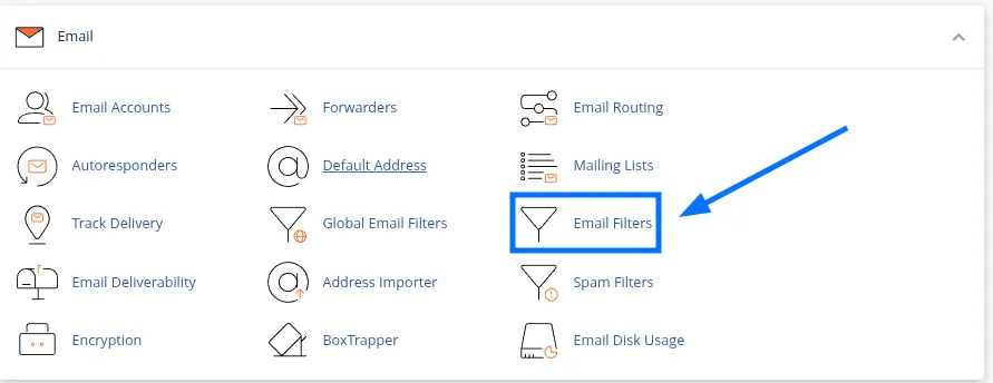 Chọn Email Filters