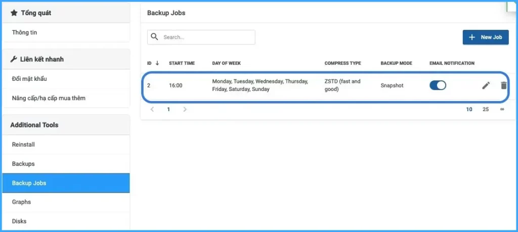 hướng dẫn backup cho VPS nhiều thời điểm mỗi ngày