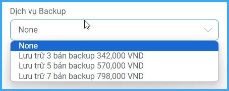 chọn gói lưu trữ theo nhu cầu