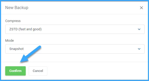 tạo một bản backup cho VPS