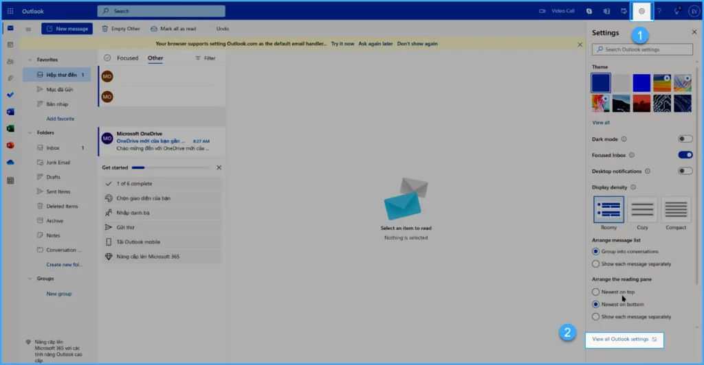 Chọn View all Outlook Settings