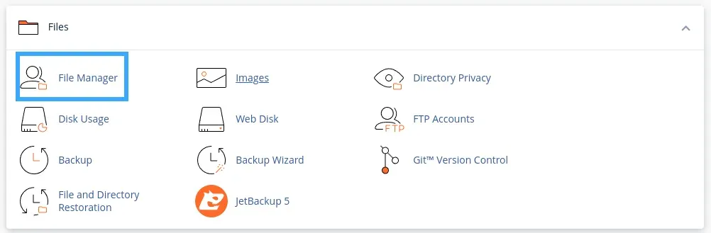 Hướng dẫn 3 bước CHMOD file và thư mục trên hosting sử dụng cPanel 23 Kéo xuống phần File và bấm vào mục File Manager