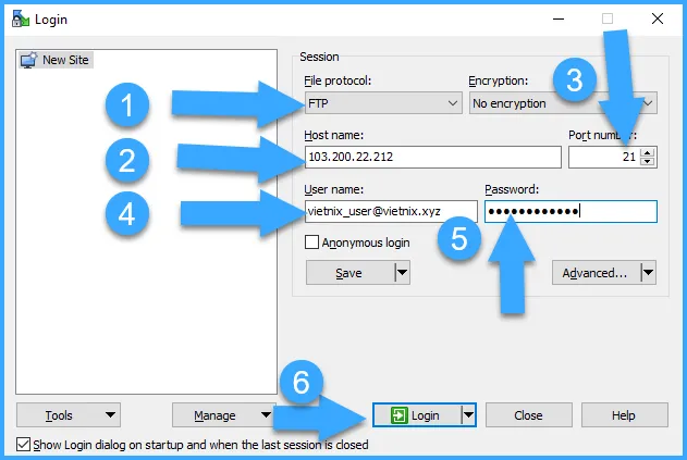 Bạn điền các thông tin như hình