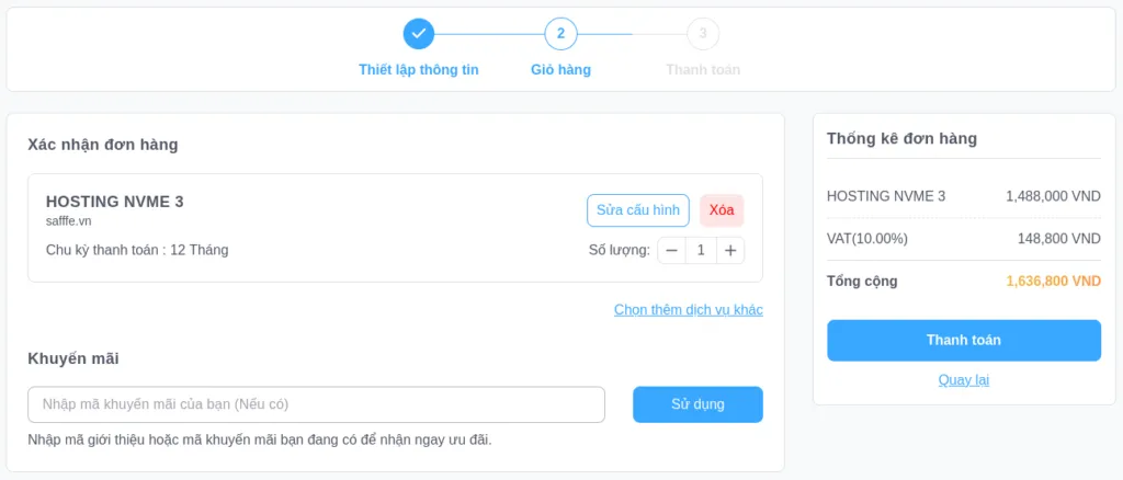 Kiểm tra lại lần cuối sau đó nhấn Thanh toán