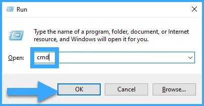 Windows + R > gõ cmd > OK