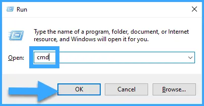 Windows + R > gõ cmd > OK