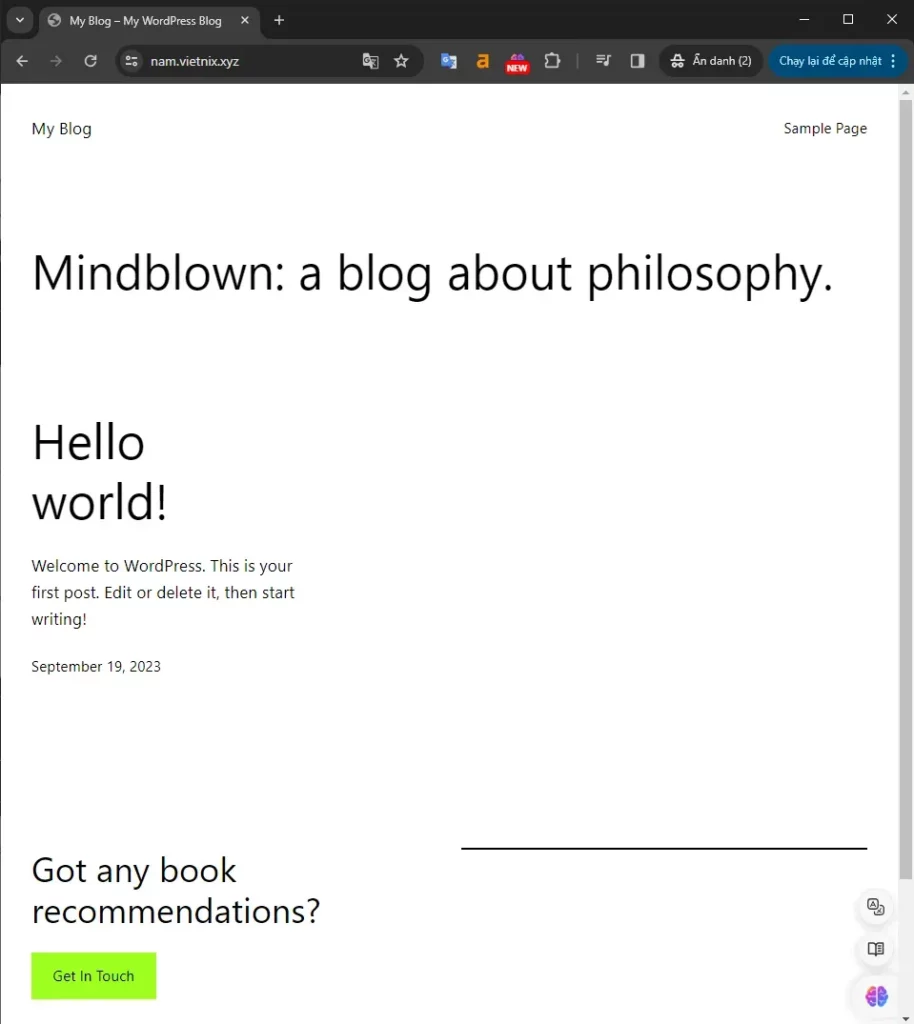 Kiểm tra WordPress đã được cài thành công trên cPanel chưa