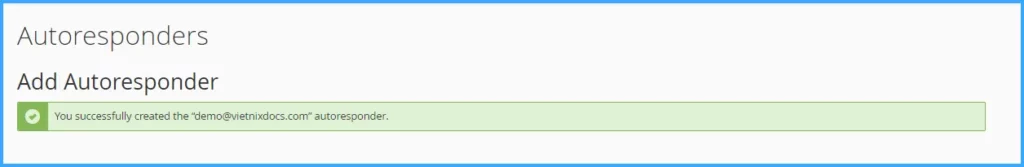 Thông báo thiết lập thành công