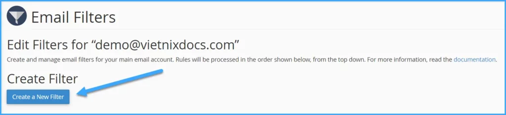 Chọn Create a New Filter