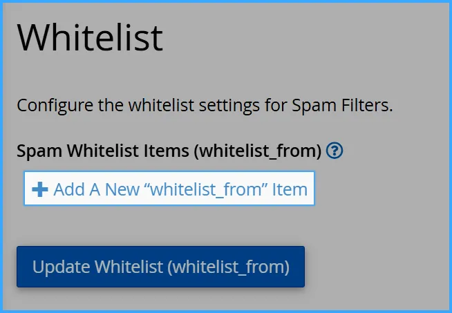 Chọn Add A New “whitelist_from” Items