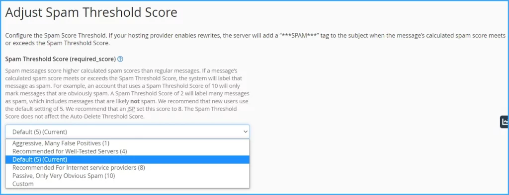 Tùy chọn điểm đánh giá 