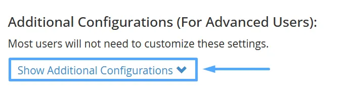 Bấm chọn Show Additional Configurations