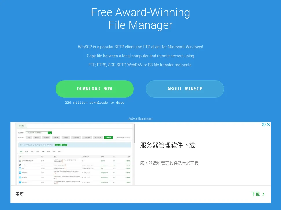 Đầu tiên, bạn tải và cài đặt WinSCP từ trang web chính thức